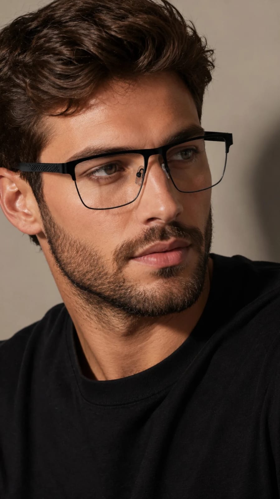 Armação clip-on com lentes escuras